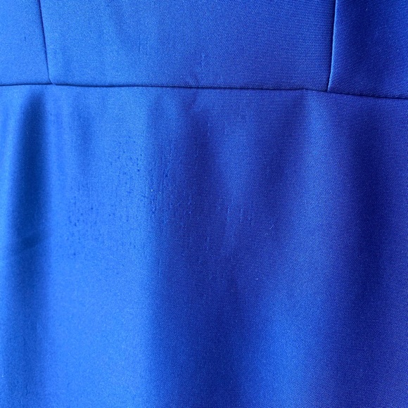 BISOU BISOU Royal Blue Rich Matte Satin Off Shoulder Dress - Picture 7 of 10